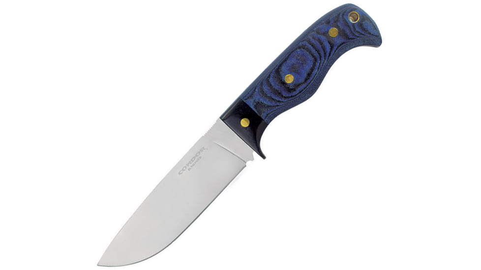 Condor Blue Havoc Fixed Blade Knife, 5.5 1075HC steel blade, Paper and blue micarta handle, CTK2831-5.5HC