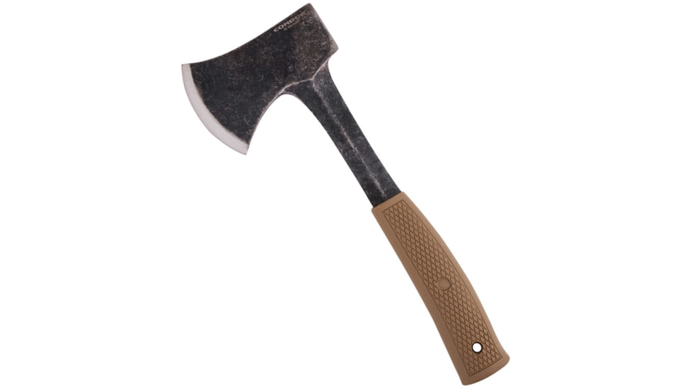 Condor Campsite Axe Desert, 4.25 natural finish 1075HC steel axe head with 3, Desert tan checkered polypropylene handle, CTK3934-4.24HC