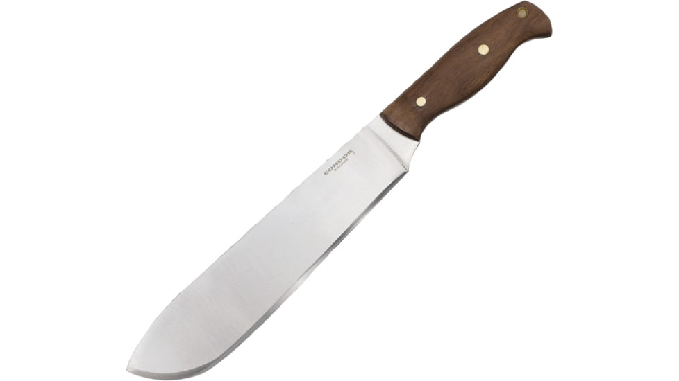 Condor Tool and Knife Ironpath Bolo Knife, 15in Overall, 10in Satin 1075Hc Steel Blade, Walnut Handle, Brown Leather Sheath, CTK3928-9.8HC