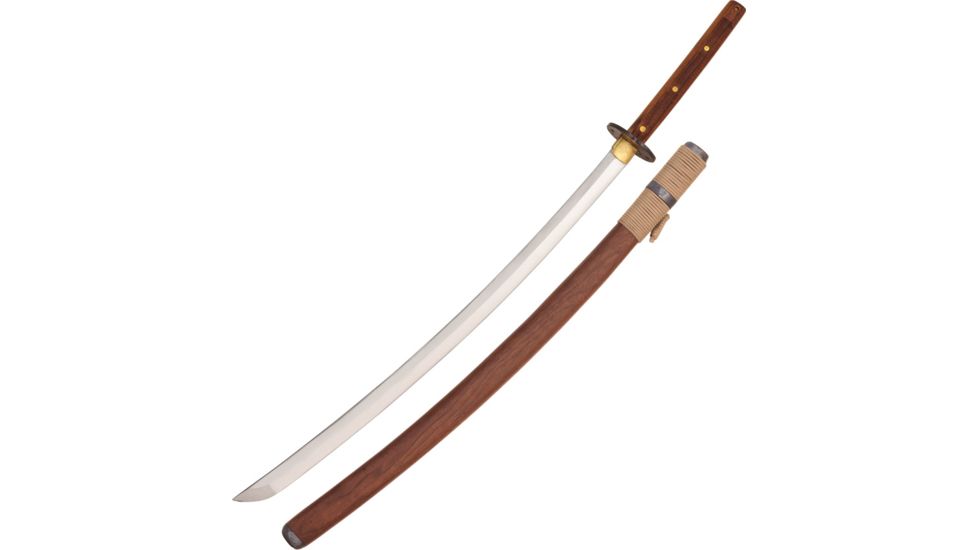 Condor Tool and Knife Kondoru Katana Fixed Blade Knife, 28.75in, 1075 Carbon Steel, Standard Edge, Brown, Walnut Handle CTK10152875HC