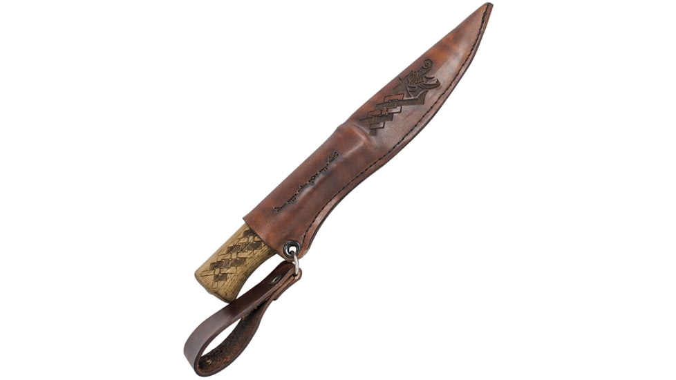 Condor Tool and Knife Norse Dragon Knife, 8.25in Overall, 3.75in 1095Hc Steel Blade, American Hickory Handle, CTK1021-3.8HC