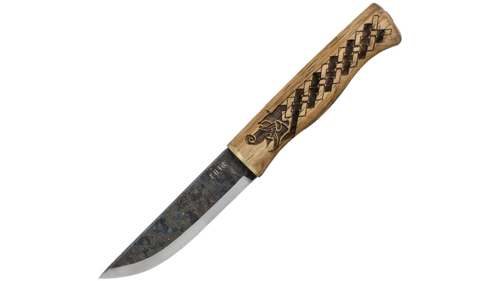 Condor Tool and Knife Norse Dragon Knife, 8.25in Overall, 3.75in 1095Hc Steel Blade, American Hickory Handle, CTK1021-3.8HC
