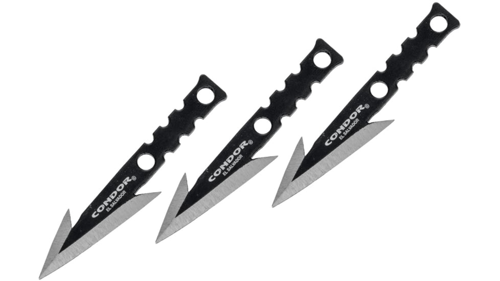 Condor Pocket Pike Fishing Spear Set, Black powder coated 1075HC steel blade, CTK113-2.75HC