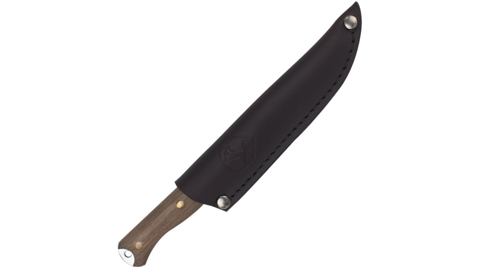 Condor Tool and Knife Scotia Knife, 8in Overall, 3.5in Satin 1095Hc Steel Blade, Walnut Handle, Black Leather Sheath, CTK102-3.55