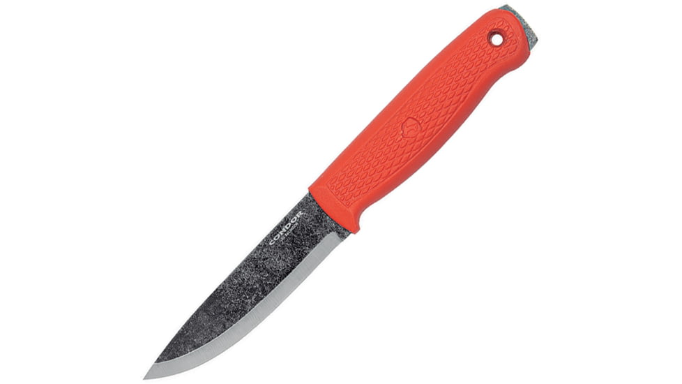 Condor Terrasaur Knife Orange, 4.25 Condor classic finish 1095HC steel blade, Orange textured polypropylene handle, CTK3947-4.1