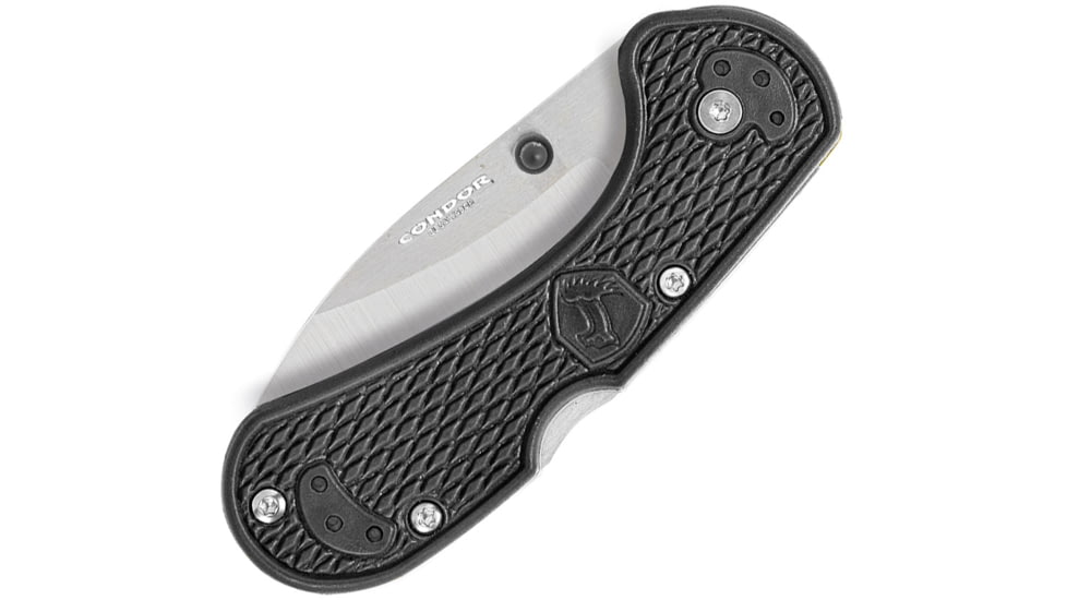 Condor Tool and Knife Cadejo Folding Knife, 2.66in, 14C28N Stainless Steel, Drop Point Blade, Black Zytel Handle, CTK813-3.0Z-SK