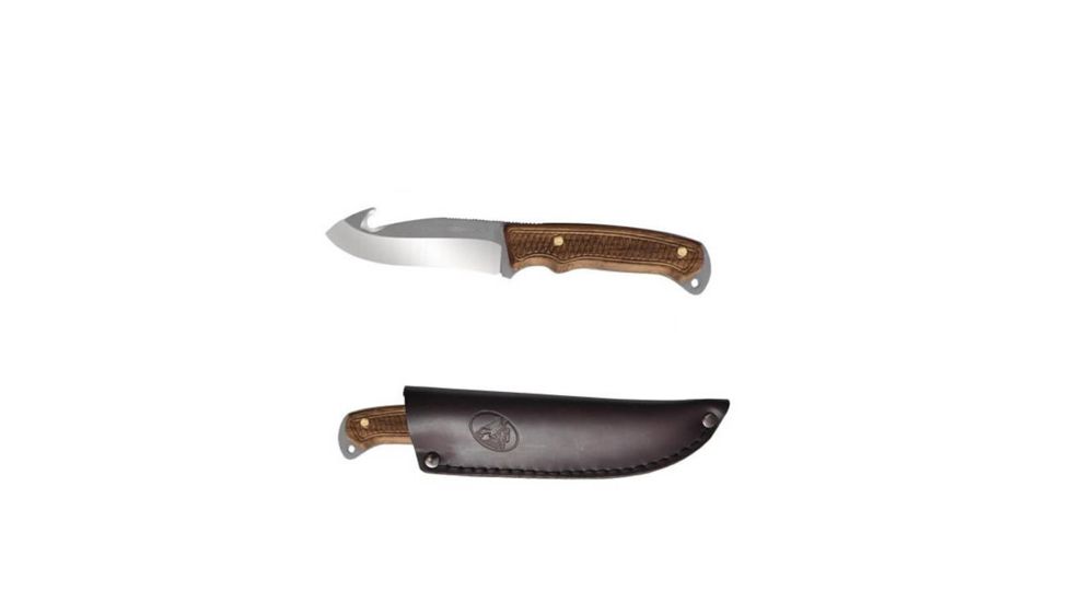 Condor Tool and Knife Jackal Skinner Series - Gut Hook, 420 Hc Stainless Steel Blasted Satin Blade, Walnut Handle, CTK311-3.1