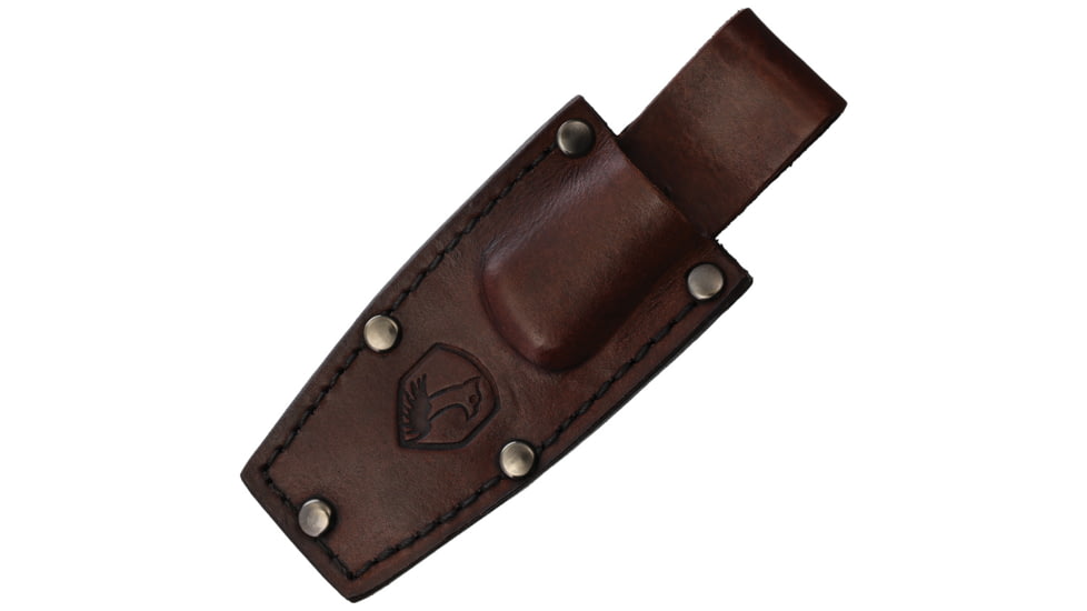 Condor Tool and Knife Mountaineer Trail Wingman Knife, 6.75in Overall, 2.75in Blasted Satin Flat Ground 14C28N Sandvik SS Blade, Brown Micarta Handle, Leather Sheath, CTK121-2.75-SK