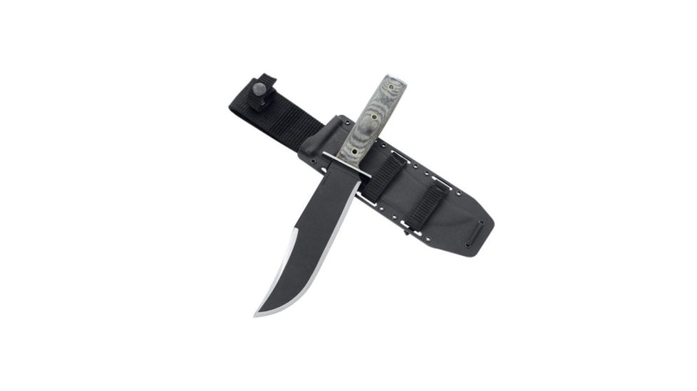 Condor Tool and Knife Operator Bowie Knive, 1075 High Carbon Steel Black Traction Powder Coating Blade, Micarta Handle, CTK1806-7.5