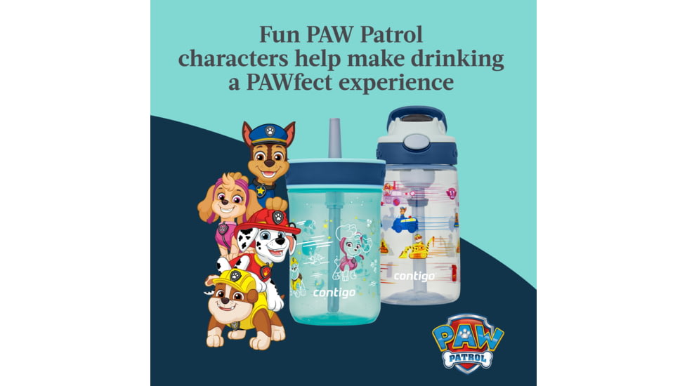 Contigo Asclnbl PP Bottle, 14 oz, Pawpatrol 2Pk, 14, CTPLASCLN2514-15