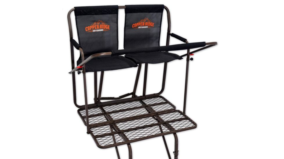 Copper Ridge Outdoors 18 foot Ultra Comfort 2-Man Tree Stand w/Ladder, Black LS5004CR