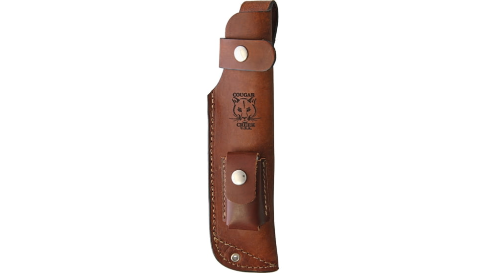 Cougar Creek Wilderness Survivor Knife, 10.5in Overall, 5.75in Satin 1095Hc Steel Blade, Python Canvas Micarta Handle, Brown Leather Sheath w/ Sharpening Stone, QC0113 PYTHON
