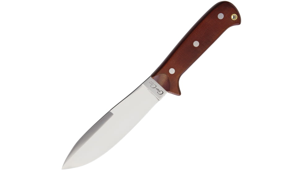 Cougar Creek Wilderness Survivor Knife, Red Canvas Knife, 10.5in Overall, 5.75in Satin 1095Hc Steel Blade, Double Red Coral Micarta Handle, Cinnamon Liners, Sheath, QC0113 RED CANVAS
