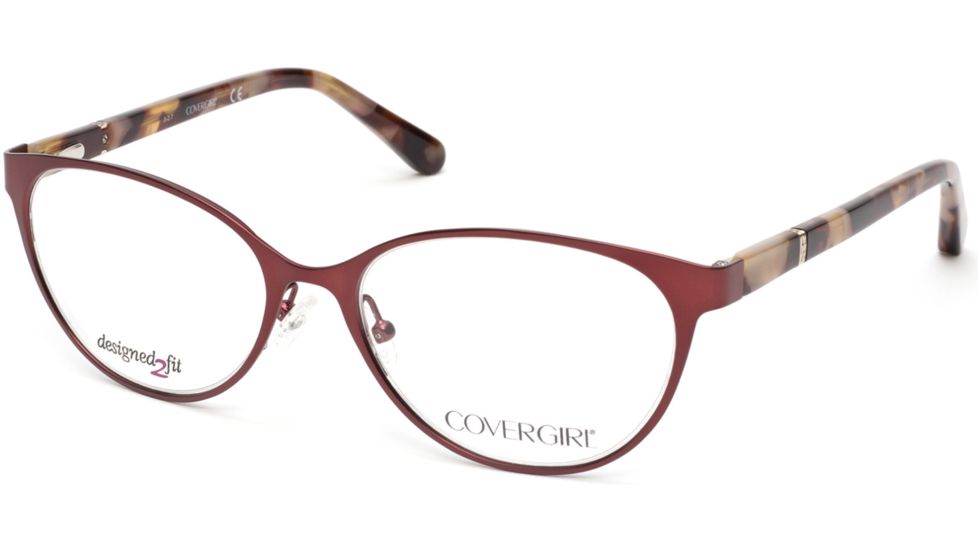 Cover Girl CG0465 Eyeglass Frames - Matte Bordeaux Frame Color, Matte Bordeaux Lens Color