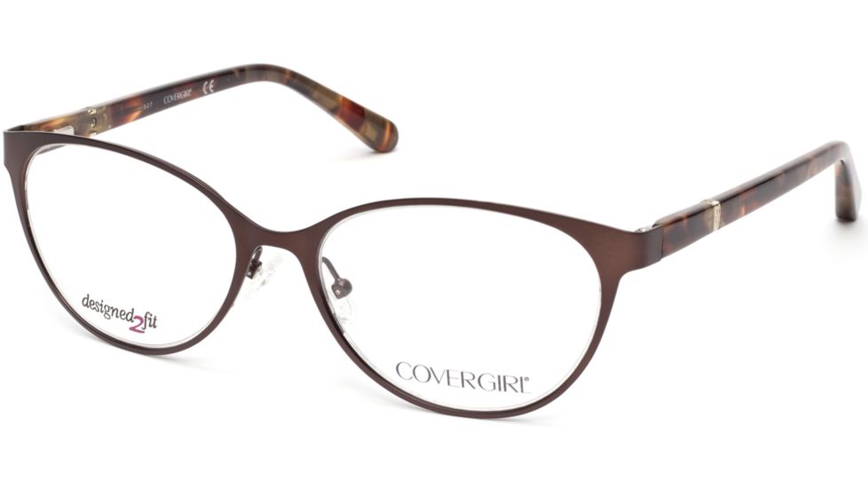 Cover Girl CG0465 Eyeglass Frames - Matte Dark Brown Frame Color, Matte Dark Brown Lens Color