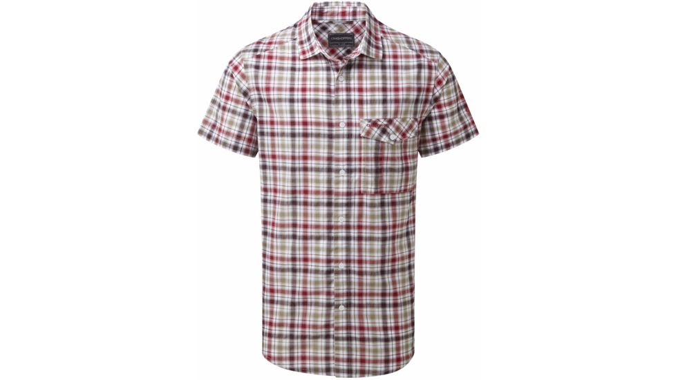 Crag Hoppers Avery Short Sleeve Shirt - Men's -Chesterfield Red Combo-Medium