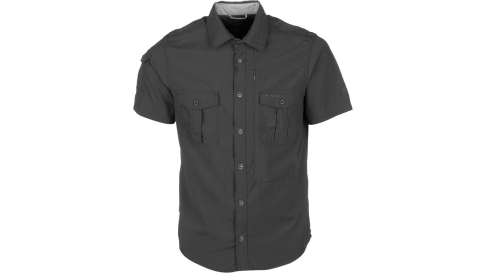 Craghoppers NosiLife Short Sleeve Shirt - Mens-Black Pepper-Large