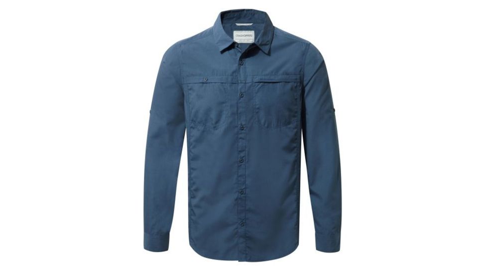 Craghoppers Kiwi Trek Long Sleeve Shrt, Vtage Indigo, L, CMS477-3PI70