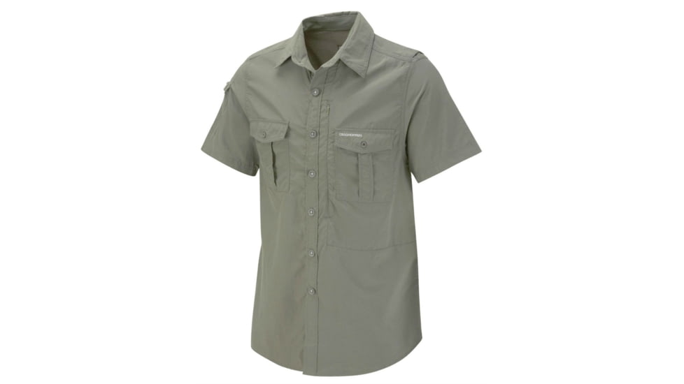 Craghoppers NosiLife Short Sleeve Shirt - Mens-Dusky Green-Large
