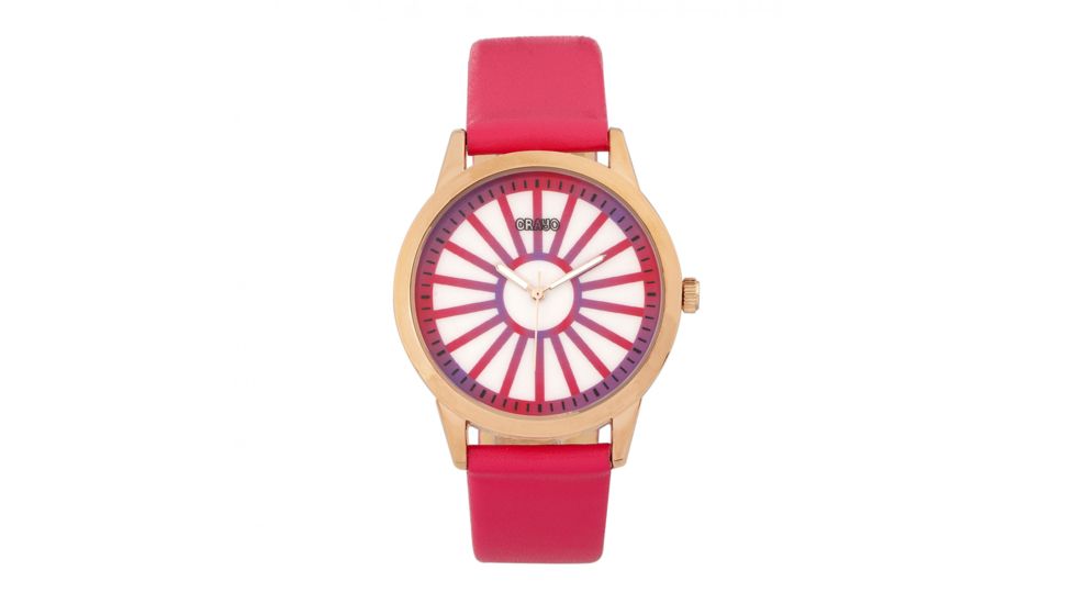 Crayo Electric Leatherette Strap Watch, Hot Pink, CRACR5004
