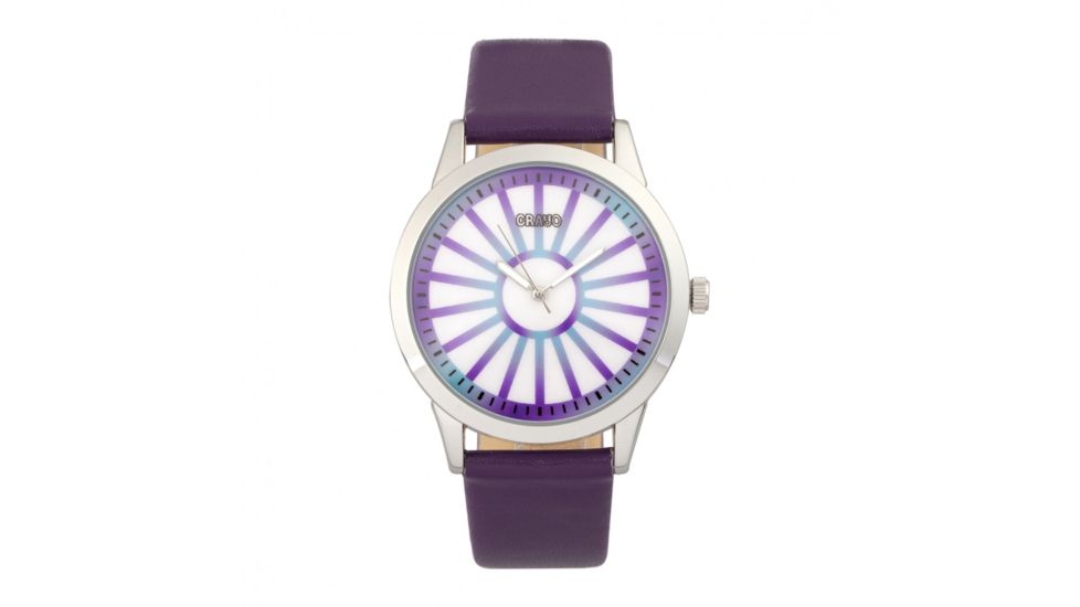 Crayo Electric Leatherette Strap Watch, Purple, CRACR5006