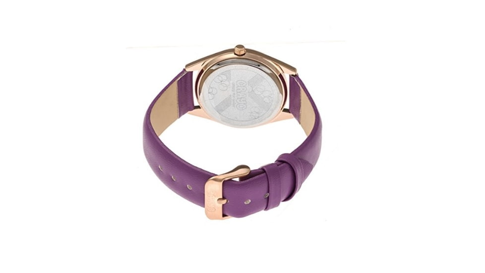 Crayo Graffiti Leather-Band Watch, Multicolor/Purple, CRACR4006