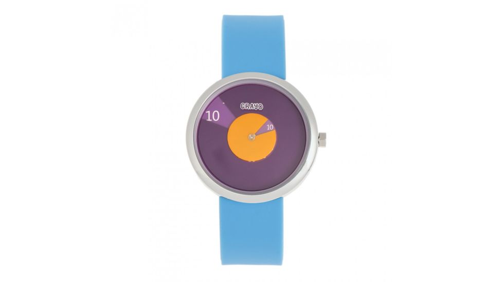 Crayo Pinwheel Silicone Strap Watch, Light Blue, One Size, CRACR5203
