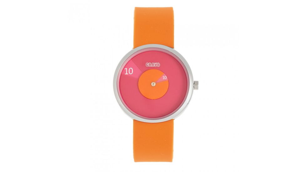 Crayo Pinwheel Silicone Strap Watch, Orange, One Size, CRACR5202
