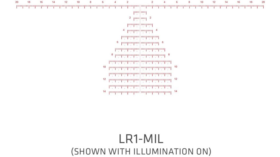 Crimson Trace 3 Series Tactical Rifle Scope, 4-20x50mm, FFP, 30mm Tube, LR1-MIL Illuminated Reticle, Black, CTL-3420