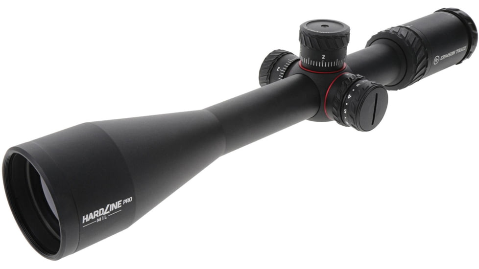 Crimson Trace Hardline Pro Rifle Scope, 4-16x50mm, 30mm Tube, Second Focal Plane, Illuminated CT Custom MR1-MIL Reticle, Spring-Loaded Zero-Reset Turrets, MOC Coating, Black, 01-01070