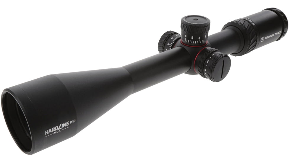 Crimson Trace Hardline Pro Rifle Scope, 4-16x50mm, 30mm Tube, Second Focal Plane, Illuminated CT Custom MR1-MOA Reticle, Spring-Loaded Zero-Reset Turrets, MOC Coating, Black, 01-01060
