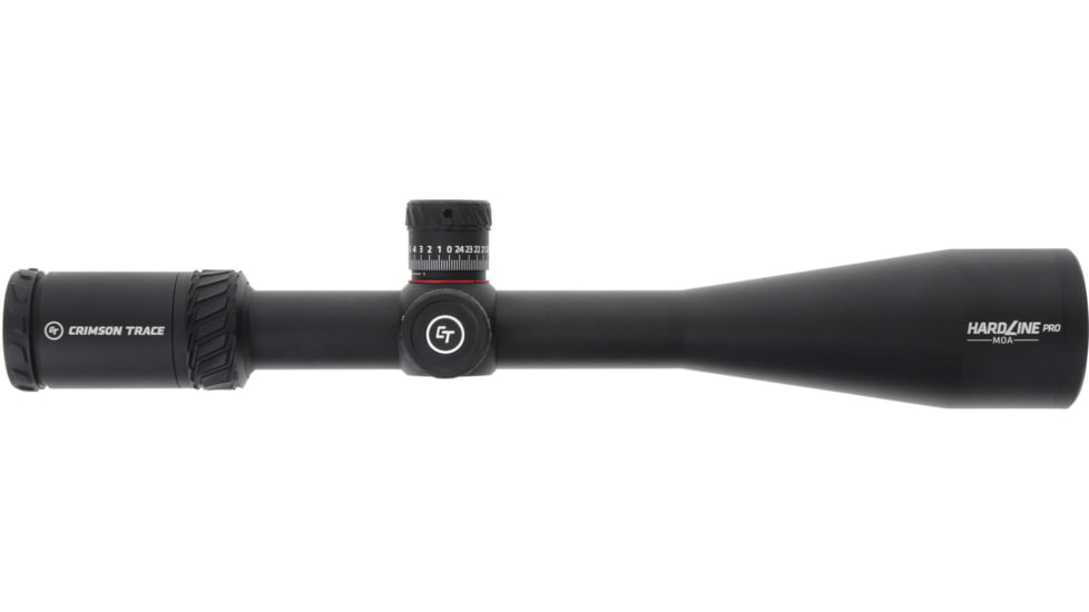 Crimson Trace Hardline Pro Rifle Scope, 6-24x50mm, 30mm Tube, First Focal Plane, Illuminated CT Custom MR1-MOA Reticle, MOC Coating, Black, 01-01040