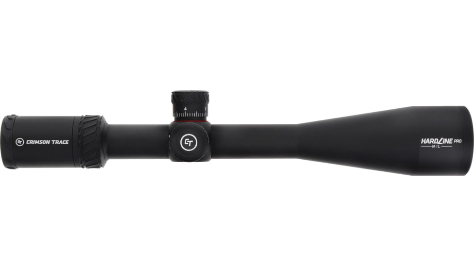 Crimson Trace Hardline Pro Rifle Scope, 6-24x50mm, 30mm Tube, Second Focal Plane, Illuminated CT Custom MR1-MIL Reticle, MOC Coating, Black, 01-01080
