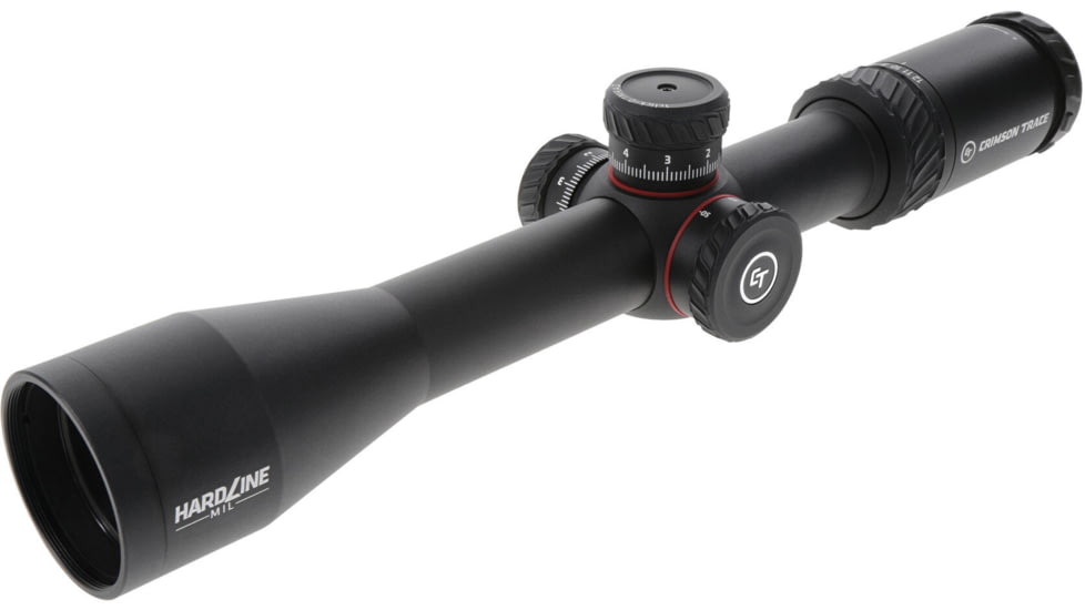 Crimson Trace Hardline Rifle Scope, 3-12x42, 30mm Tube, Second Focal Plane, CT Custom MR1-MIL Reticle, MOC Coating, Black, 01-01170
