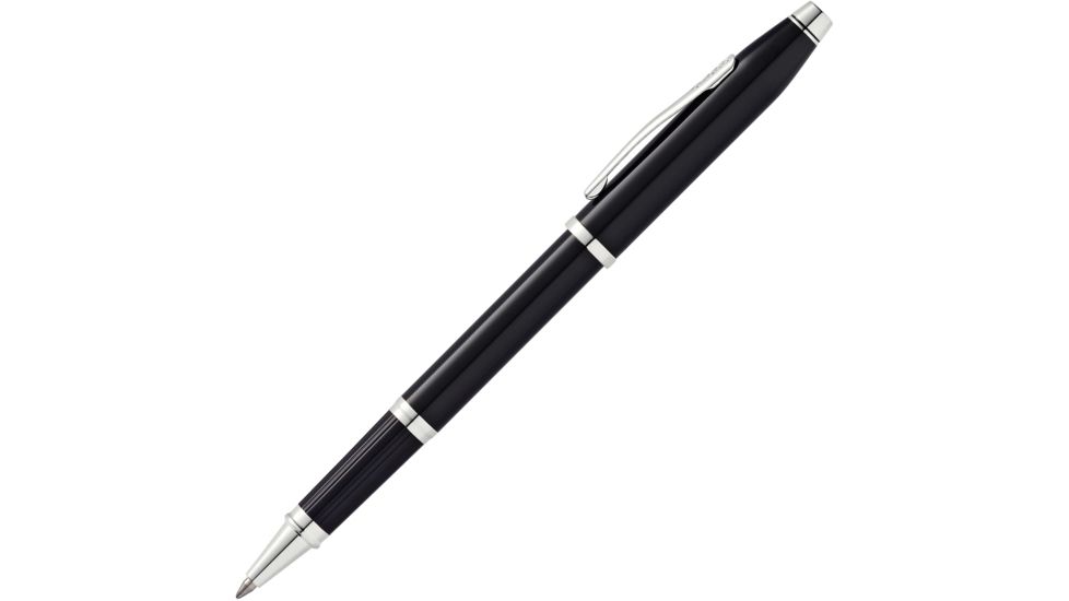 Cross Century II Black Lacquer Rollerball Pen w/ Rhodium Appointments, Black AT0085102