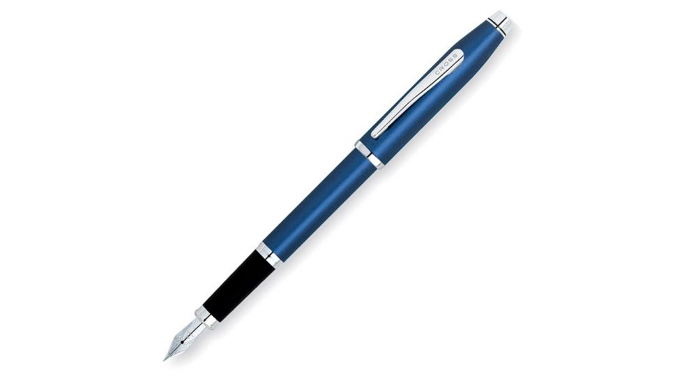 Cross Century II Translucent Blue Lacquer Fountain Pen - Fine Point w/ Rhodium Appointments, Blue AT0086103FS