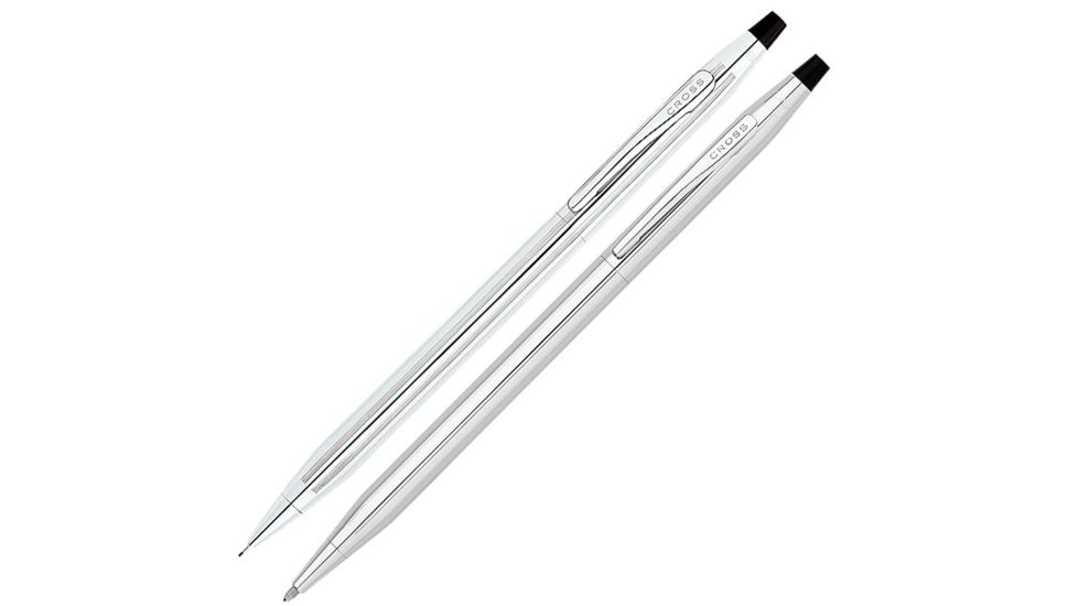 Cross Classic Century Lustrous Chrome Pen and Pencil Set of 2, Silver 350105