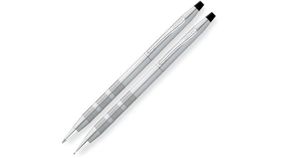 Cross Classic Century Satin Chrome Pen/Pencil Set, Chrome AT008114