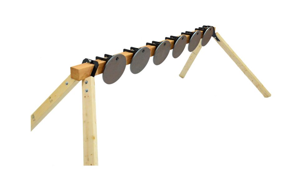 CTS Targets DIY 6 Target Plate Rack with 8in  Targets, Black, NSN N CTS-F6H8K-049