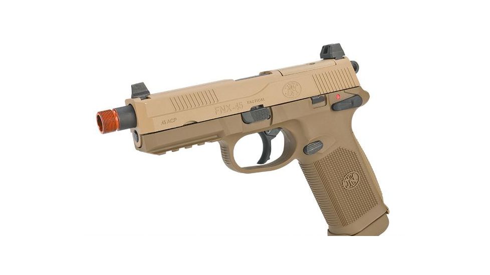 Cybergun / Spartan Military &amp; Law Enforcement Herstal Licensed FNX-45 Tactical Airsoft Pistol, Gas Blowback, VFC, Dark Earth, Small, CB3A-FNX-TN01 / 200503