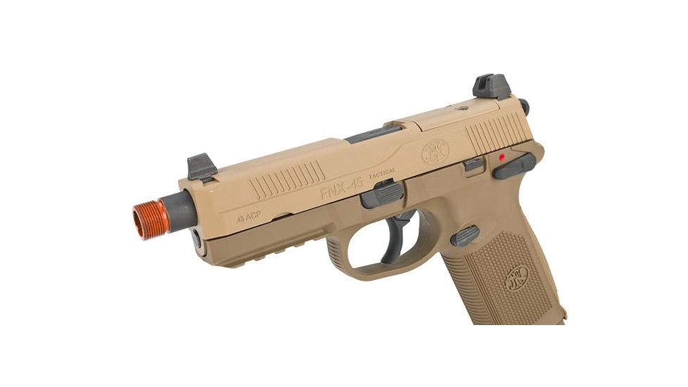 Cybergun / Spartan Military &amp; Law Enforcement Herstal Licensed FNX-45 Tactical Airsoft Pistol, Gas Blowback, VFC, Dark Earth, Small, CB3A-FNX-TN01 / 200503