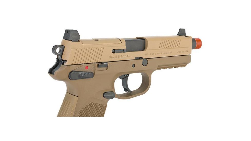 Cybergun / Spartan Military &amp; Law Enforcement Herstal Licensed FNX-45 Tactical Airsoft Pistol, Gas Blowback, VFC, Dark Earth, Small, CB3A-FNX-TN01 / 200503