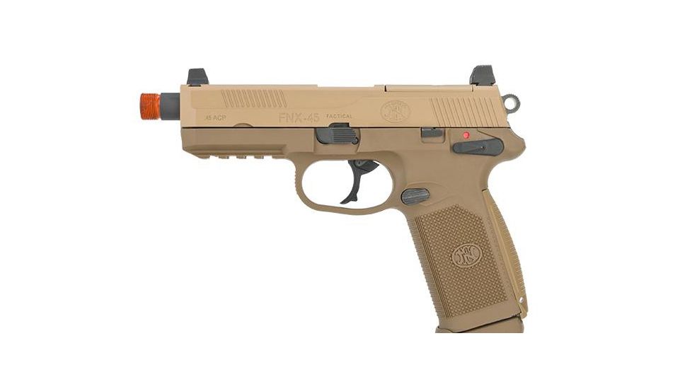 Cybergun / Spartan Military &amp; Law Enforcement Herstal Licensed FNX-45 Tactical Airsoft Pistol, Gas Blowback, VFC, Dark Earth, Small, CB3A-FNX-TN01 / 200503