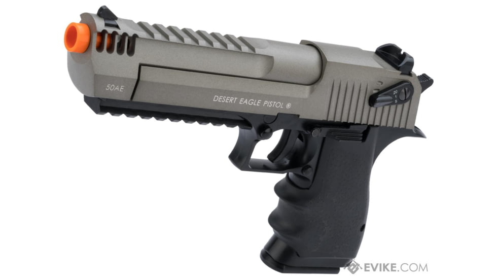 Cybergun / Spartan Military &amp; Law Enforcement Magnum Research Licensed Semi/Full Auto Metal Desert Eagle L6 CO2 Gas Blowback Airsoft Pistol by KWC, 2-Tone, Black/Gray, 950503-US