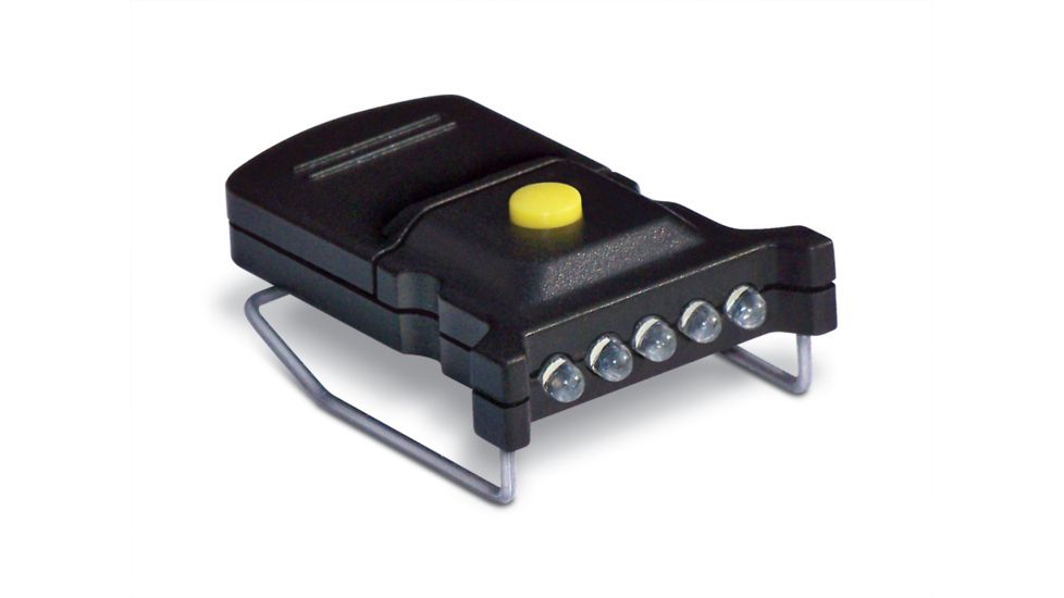 Cyclops Micro Hat Clip Light, Black with 5 White LED Bulbs, CYC-MHC-W