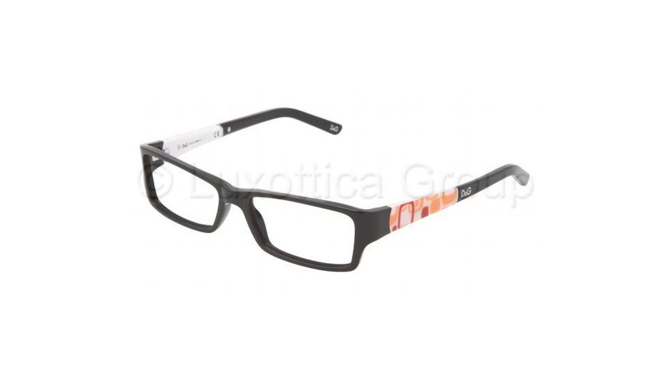 D&amp;G DD 1181 Eyeglasses Styles 980 Black Frame w/Non-Rx 53 mm Diameter Lenses, 980-5315