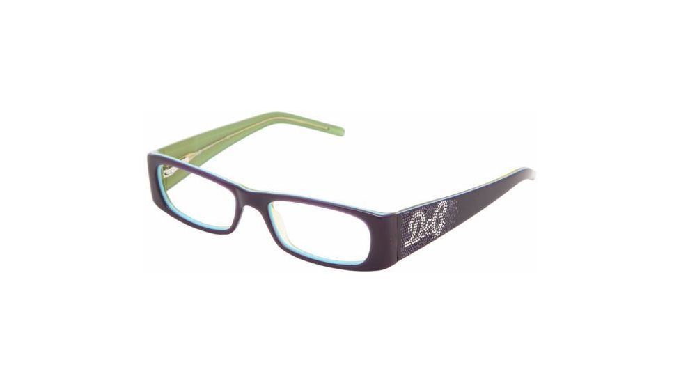 D&amp;G DD1155B SV Prescription Eyeglasses - Violet On Green Demo Lens Frame / 52 mm Prescription Lenses, 833-5216