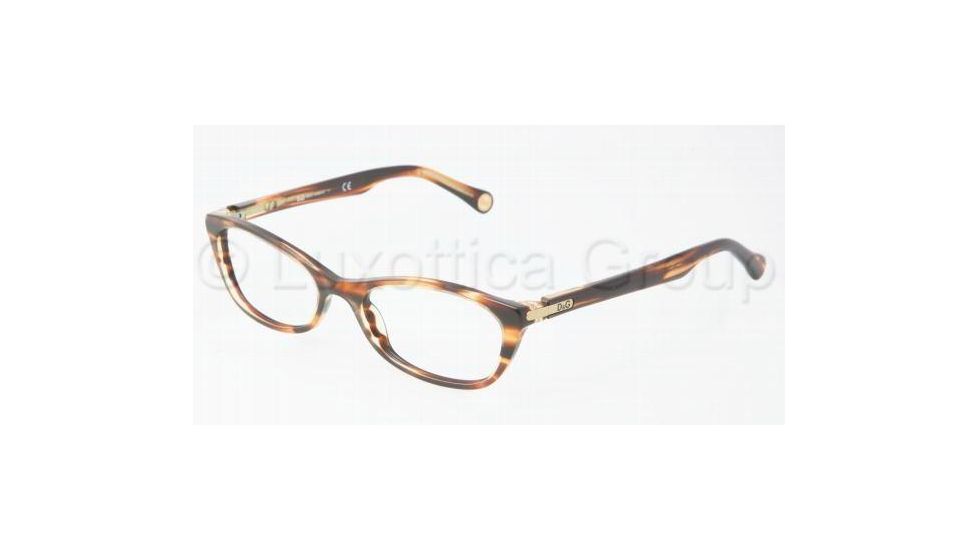 D&amp;G DD1218 Single Vision Prescription Eyewear 1572-4917 - Striped Havana 