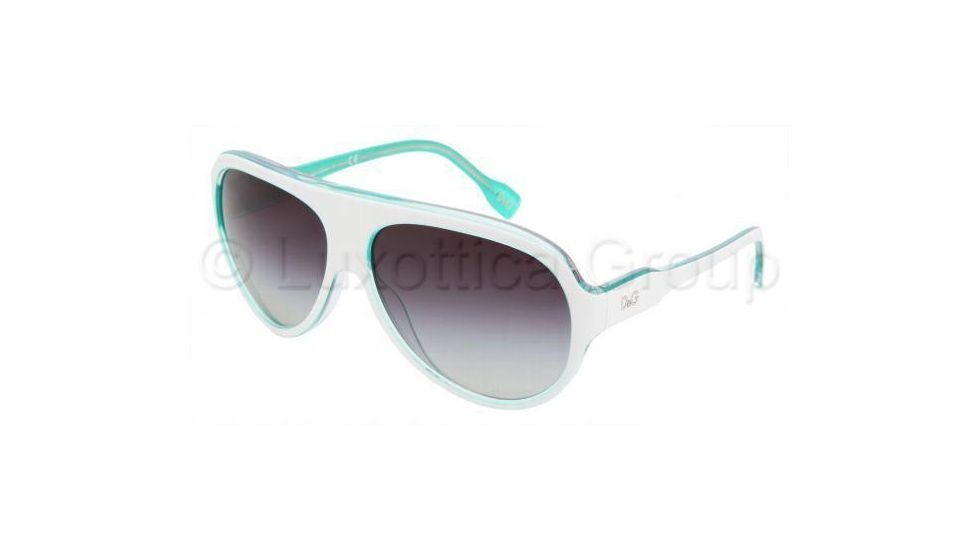 D&amp;G DD3059 Sunglasses 17708G-6114 - White On Green Gray Gradient