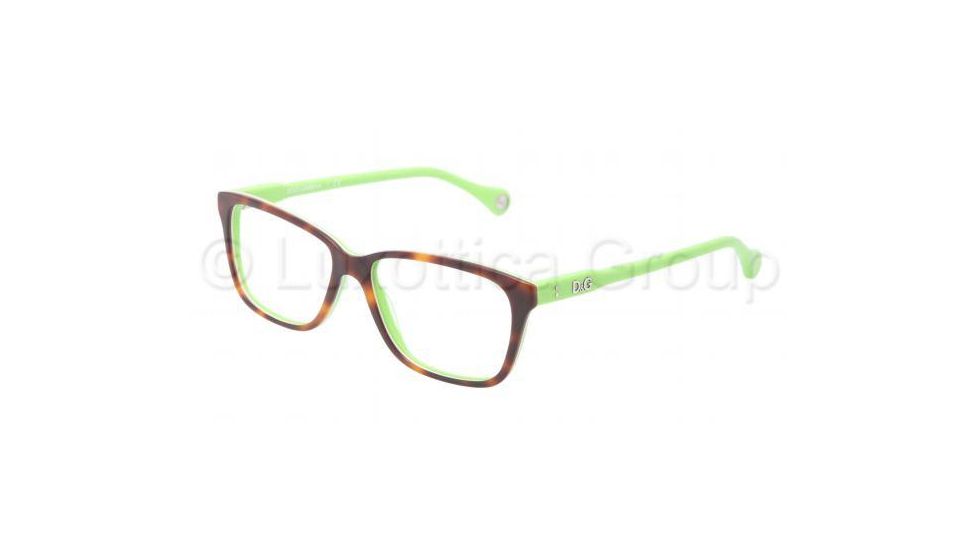 D&amp;G VIBRANT COLOURS DD1238 Bifocal Prescription Eyeglasses 2687-5215 - Havana On Green Frame, Demo Lens Lenses